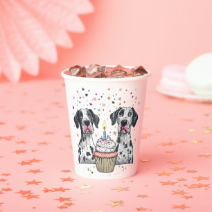 Happy Birthday Great Dane Dogs Cupcake Paper Cups