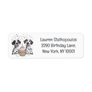 Happy Birthday Great Dane Dogs Cupcake Return Address Label