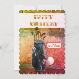 Happy Birthday Great Golfer Bag And Clubs Birthday