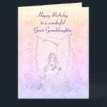 Happy Birthday Great Granddaughter Fairy design Card<br><div class="desc">Beautiful Moonstone Fairy design Happy Birthday Great Granddaughter Greeting Card.</div>