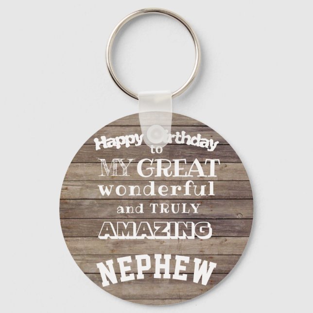 Happy Birthday Great Nephew Gift Key Ring (Front)