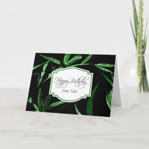 Happy Birthday Green Bamboo Card