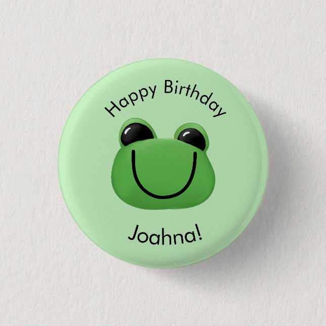 Happy Birthday Green Frog  3 Cm Round Badge (Front)