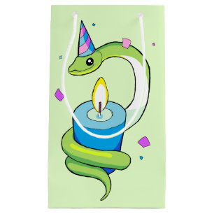 Happy Birthday Green Party Snake Drawing Gift Bag