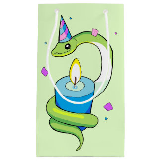 Happy Birthday Green Party Snake Drawing Gift Bag