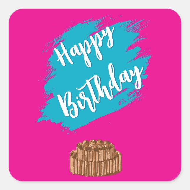 Happy birthday greeting card  square sticker (Front)