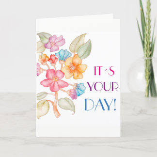 Happy Birthday greeting card with flowers