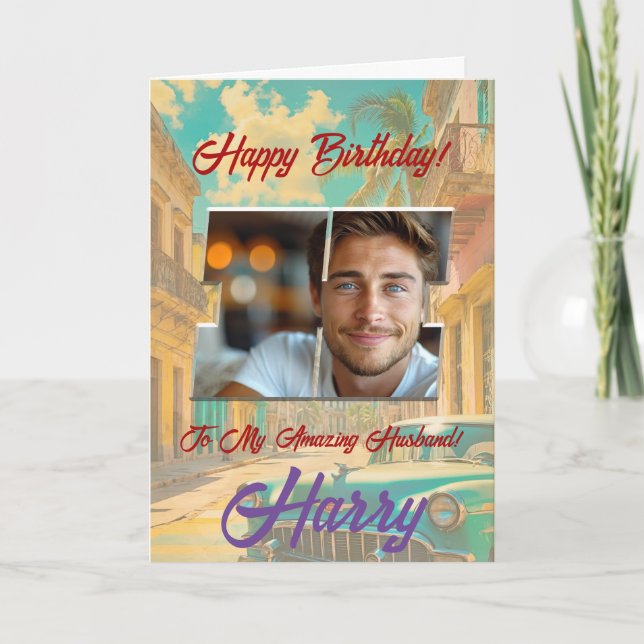 Happy Birthday Greeting Card with Photo (Front)