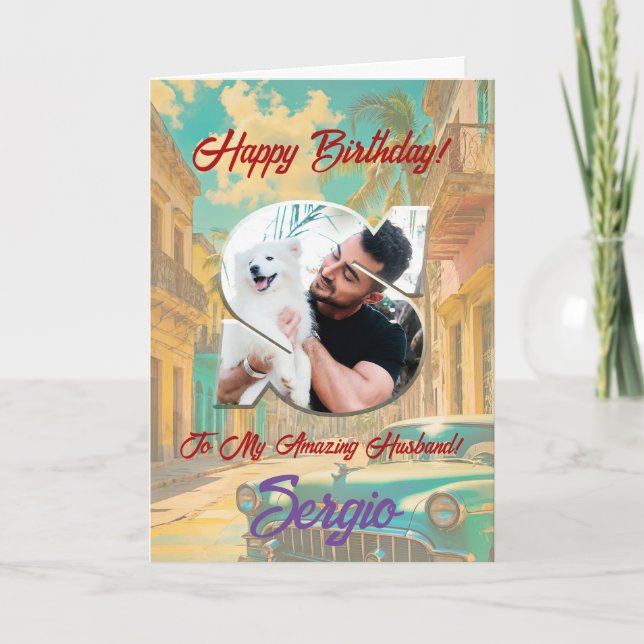 Happy Birthday Greeting Card with Photo (Front)