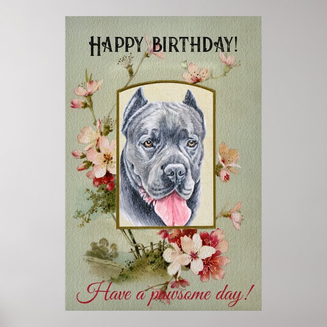 Happy Birthday Greetings Cane corso Poster (Front)