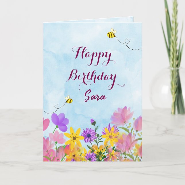 Happy Birthday Greetings Card  (Front)