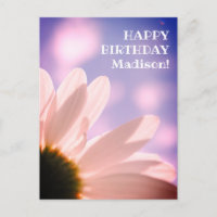 Happy Birthday Greetings Daisy Flower Photo Custom