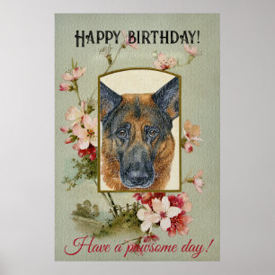 Happy Birthday Greetings German shepherd Poster