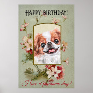 Happy Birthday Greetings Japanese chin Poster