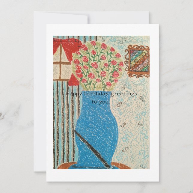 Happy Birthday greetings to you flat Holiday Car Card (Front)