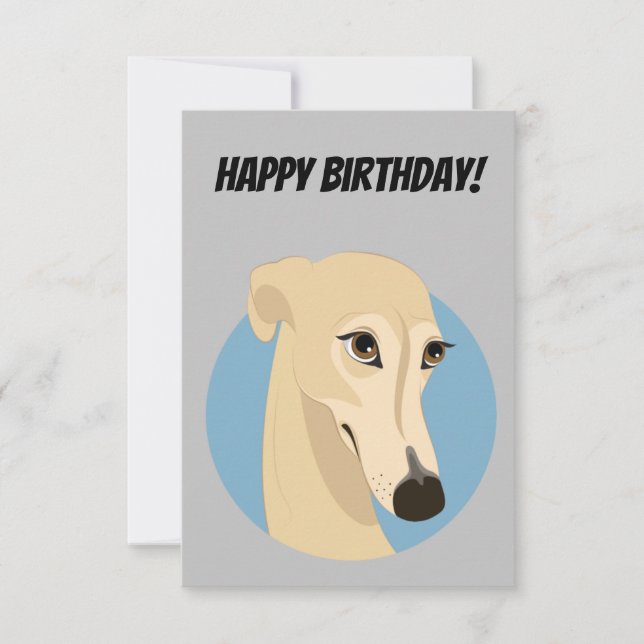 Happy Birthday Greyhound Card (Front)
