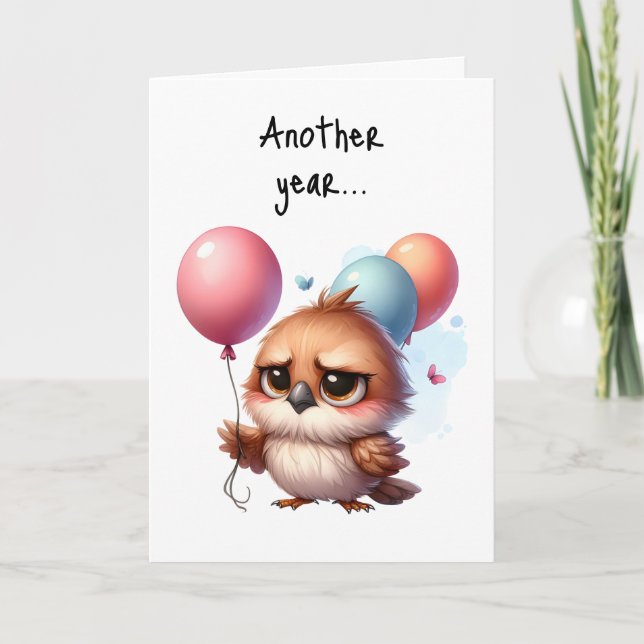 Happy Birthday Grumpy Bird Another Year to Wing it Card (Front)