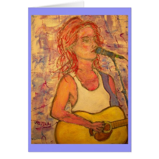 happy birthday guitar girl card
