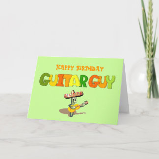 Happy Birthday Guitar Guy Card