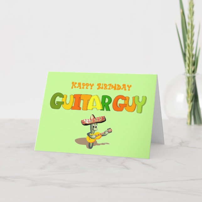 Happy Birthday Guitar Guy Card (Front)