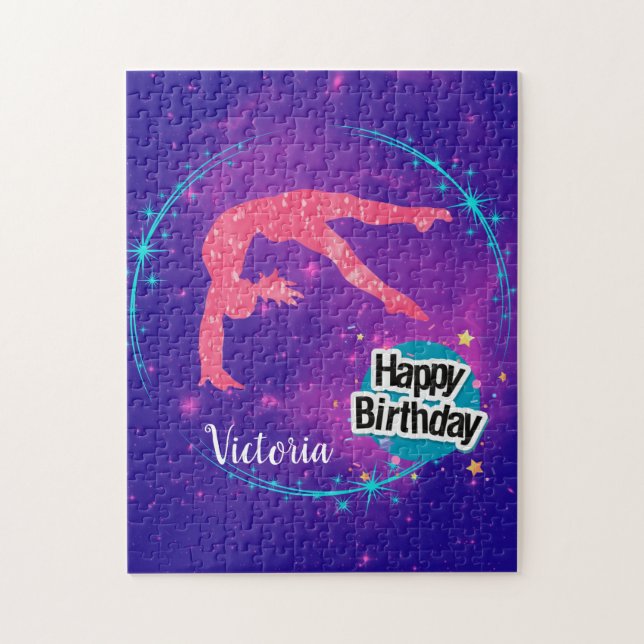 Happy Birthday Gymnastics Galaxy Tumbling  Jigsaw Puzzle (Vertical)