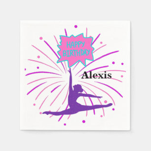 Happy Birthday Gymnastics Personalised  Napkin