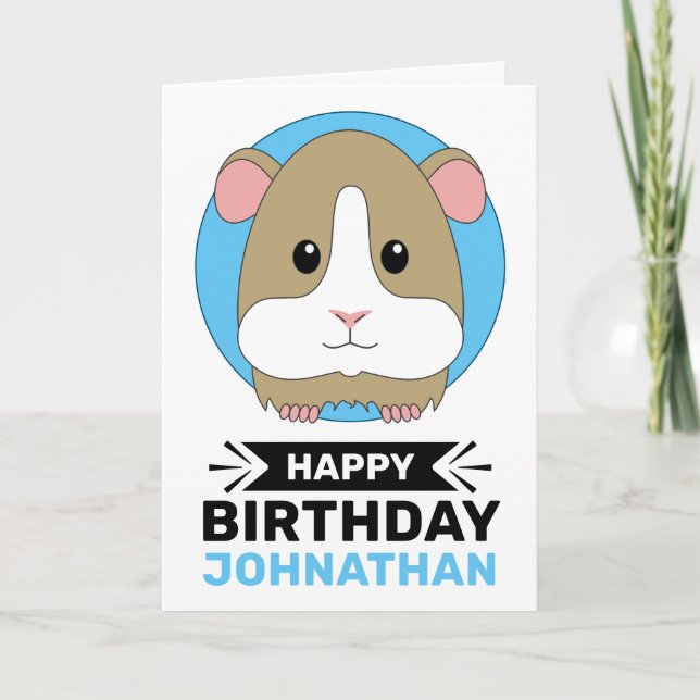 Happy Birthday Hamster Personalised Card (Front)