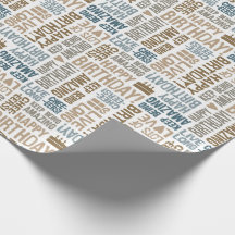 Happy Birthday Hand Typography in Blue and Beige