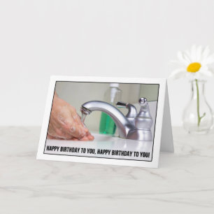Happy Birthday Hand Washing Coronavirus Humour Card