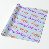 HAPPY BIRTHDAY Handlettering Pattern Colourful Blu