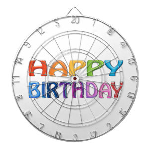 HAPPY BIRTHDAY - Happy 3D-like Colourful Gift Dartboard