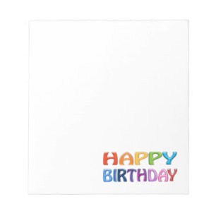 HAPPY BIRTHDAY - Happy 3D-like Colourful Gift Notepad