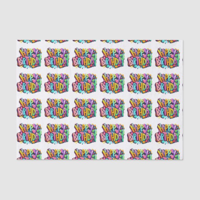 happy birthday happy ballons funny tissue paper (Front)