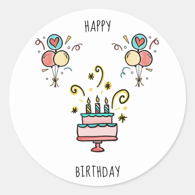 Happy Birthday | Happy birthday Classic Round Sticker (Front)