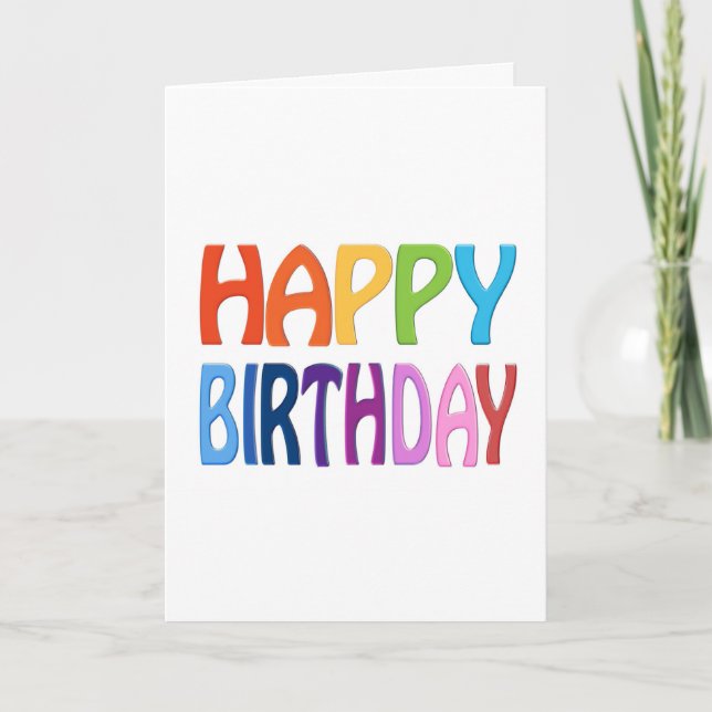 Happy Birthday - Happy Colourful Greeting Card (Front)