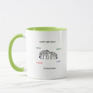 Happy Birthday, Happy Kenyan Coffee Zebras Mug