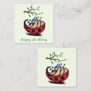Happy Birthday - Happy Little Ladybug with Phone Card