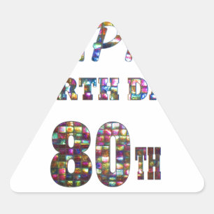 happy birthday happybirthday designs triangle sticker