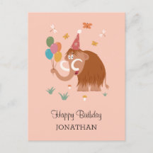 Happy Birthday Hat Cartoon Cute Mammoth Balloons