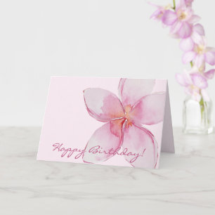 Happy Birthday    Hawaiian Watercolor Flower Card