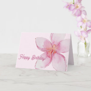 Happy Birthday    Hawaiian Watercolor Flower Card