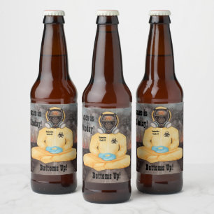 Happy Birthday Hazmat Suit Quarantine Covid-19 Beer Bottle Label