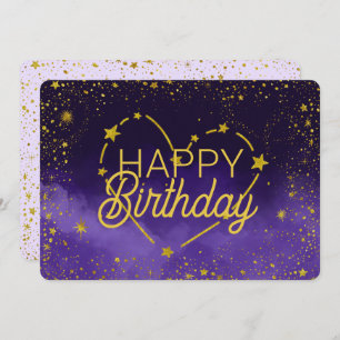 Happy Birthday Heart Constellation and Stars Card