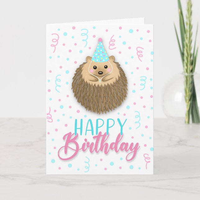 Happy Birthday Hedgie Card (Front)