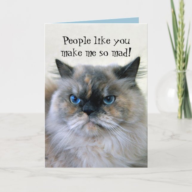 Happy Birthday Himalayan Persian Cat Humour Card (Front)