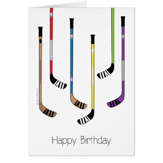 Happy Birthday! Hockey Sticks Greeting Card