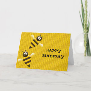 Happy Birthday Honeybee in Honeycomb Card