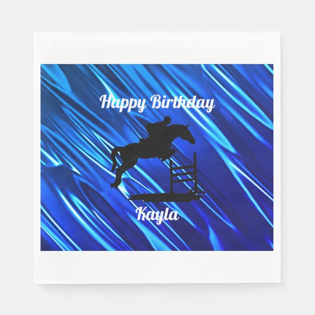 Happy Birthday Horse Hunter Jumper Equestrian Napkin (Front)