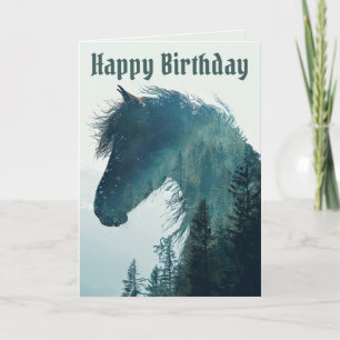 Happy Birthday - Horse Landscape Birthday Card