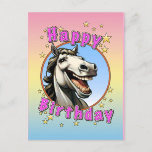 happy birthday horse postcard